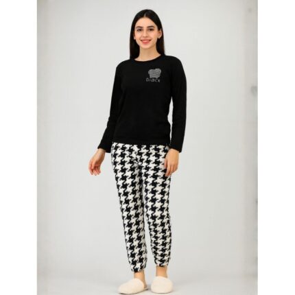 بيجامة فرو للصبايا لون أسود