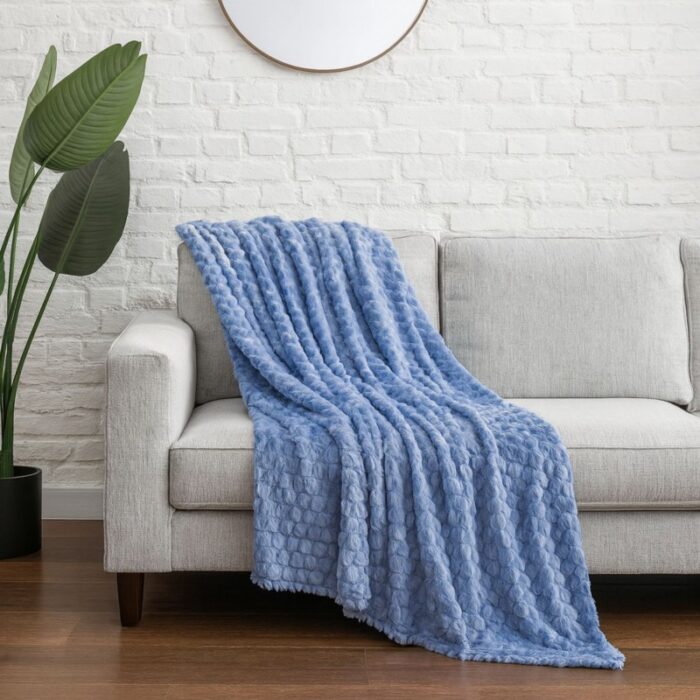 ⁦حرام كورال لون أزرق MISTY BLUE SINGLE 150×200 CM⁩ - الصورة ⁦2⁩