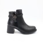 ⁦جزمة مع كعب للنساء لون أسود⁩ - الصورة ⁦4⁩