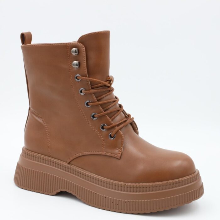 ⁦بسطار جلد للنساء لون بني⁩ - الصورة ⁦4⁩