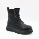 ⁦بسطار جلد للنساء لون أسود⁩ - الصورة ⁦6⁩