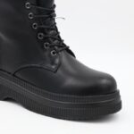 ⁦بسطار جلد للنساء لون أسود⁩ - الصورة ⁦9⁩