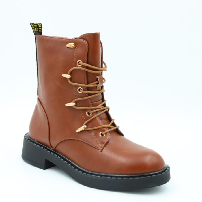 ⁦بسطار جلد للنساء لون عسلي⁩ - الصورة ⁦9⁩