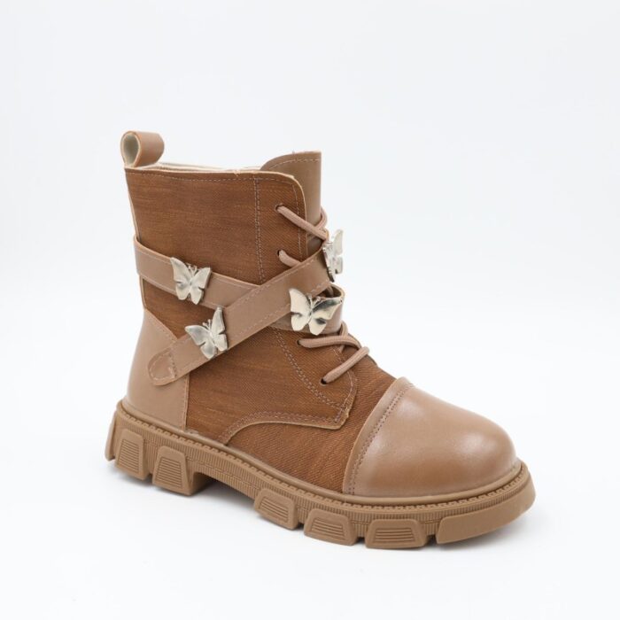 ⁦جزمة للأطفال لون كاكي⁩ - الصورة ⁦5⁩