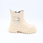 ⁦بسطار جلد للأطفال لون بيج⁩ - الصورة ⁦2⁩