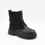 بسطار جلد للأطفال لون أسود