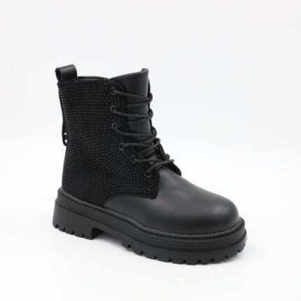 بسطار جلد للأطفال لون أسود