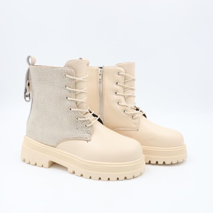 ⁦بسطار جلد للأطفال لون بيج⁩ - الصورة ⁦5⁩