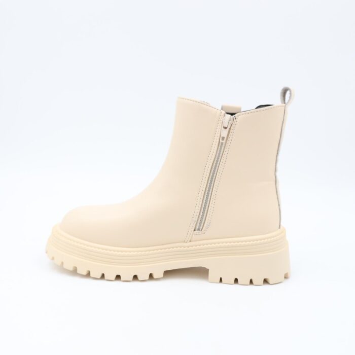 ⁦بسطار جلد للأطفال لون بيج⁩ - الصورة ⁦5⁩