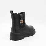 بسطار جلد للأطفال لون أسود