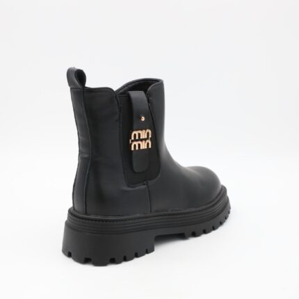 بسطار جلد للأطفال لون أسود