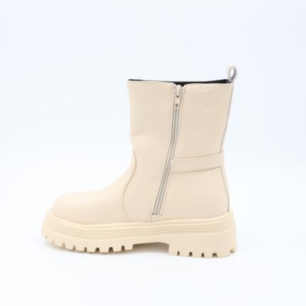 بسطار جلد للأطفال لون بيج