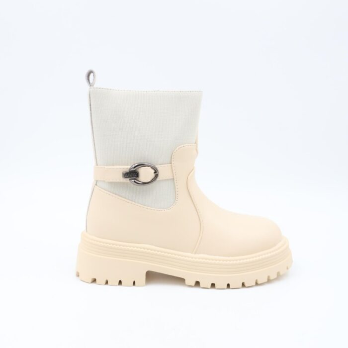 ⁦بسطار جلد للأطفال لون بيج⁩ - الصورة ⁦2⁩