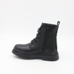 ⁦بسطار جلد للأطفال لون أسود⁩ - الصورة ⁦3⁩