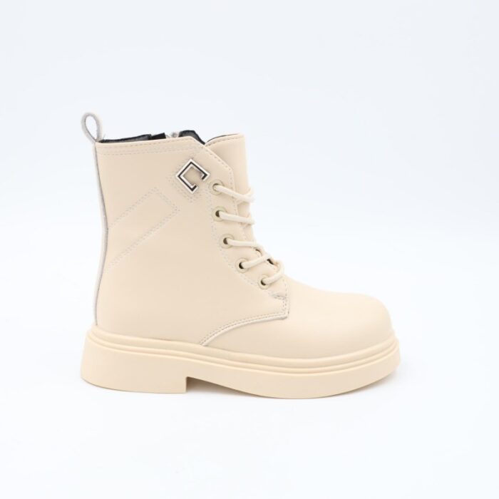 ⁦بسطار جلد للأطفال لون بيج⁩ - الصورة ⁦4⁩