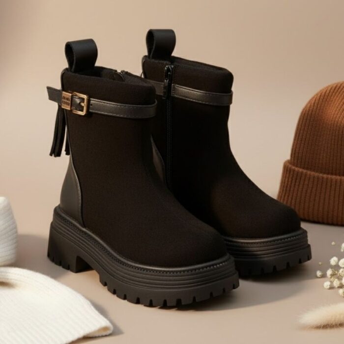 ⁦بسطار للأطفال لون أسود⁩ - الصورة ⁦8⁩