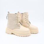 بسطار جلد للأطفال لون بيج