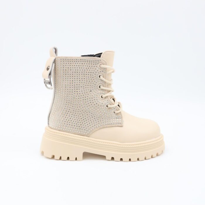 ⁦بسطار جلد للأطفال لون بيج⁩ - الصورة ⁦4⁩