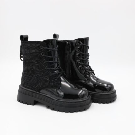 بسطار جلد للأطفال لون أسود