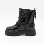 ⁦بسطار جلد للأطفال لون أسود⁩ - الصورة ⁦3⁩