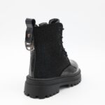 ⁦بسطار جلد للأطفال لون أسود⁩ - الصورة ⁦4⁩