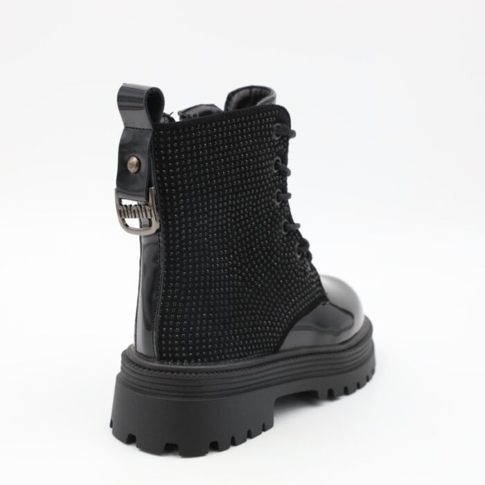 ⁦بسطار جلد للأطفال لون أسود⁩ - الصورة ⁦4⁩