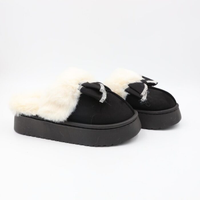 ⁦شبشب شتوي للنساء لون أسود⁩ - الصورة ⁦9⁩