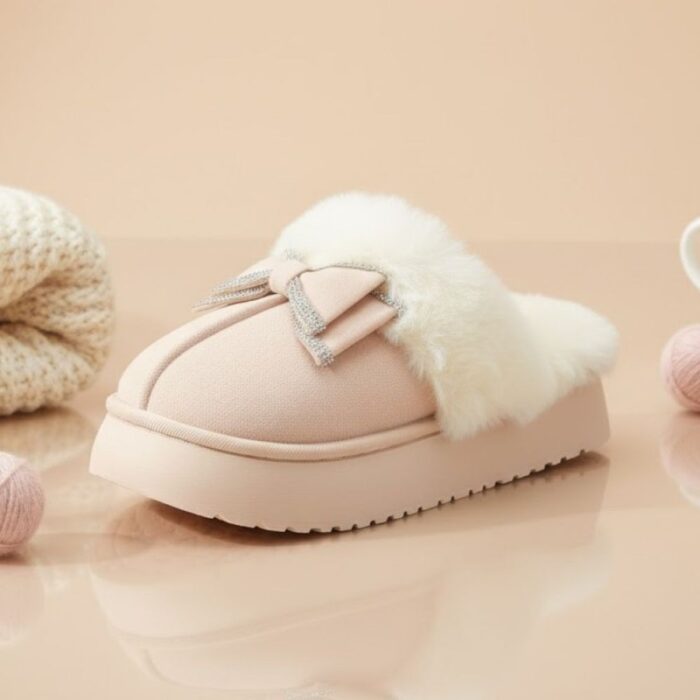 ⁦شبشب شتوي للنساء لون بيج⁩ - الصورة ⁦7⁩