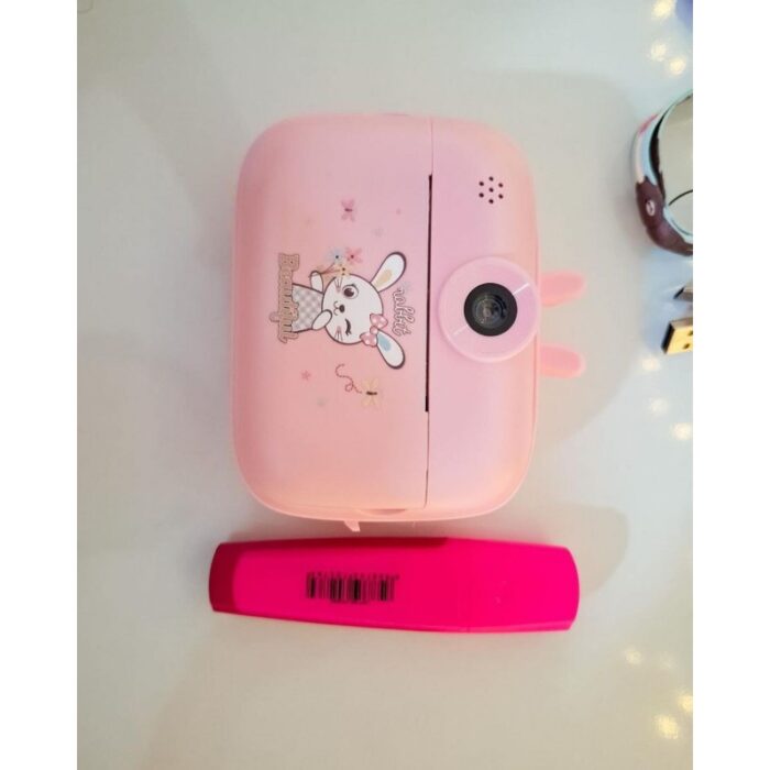 ⁦كاميرا إلكترونية مع طباعة فورية لون زهري⁩ - الصورة ⁦4⁩