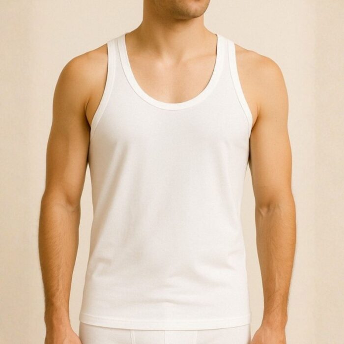 ⁦شباح رجالي لون أبيض قطن من جقليص صناعة سوريا⁩ - الصورة ⁦2⁩