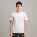 بلوزة نص كم رجالي قبة تيشيرت لون أبيض قطن من جقليص صناعة سوريا