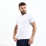 ⁦بلوزة نص كم رجالي قبة تيشيرت لون أبيض قطن من جقليص صناعة سوريا⁩ - الصورة ⁦2⁩