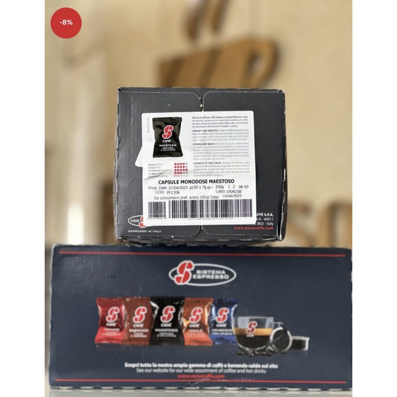 103393149_6970e17666c87 علبة كبسولات قهوة ( 50 كبسولة ) Capsule Monodose Maestoso - الصورة 1