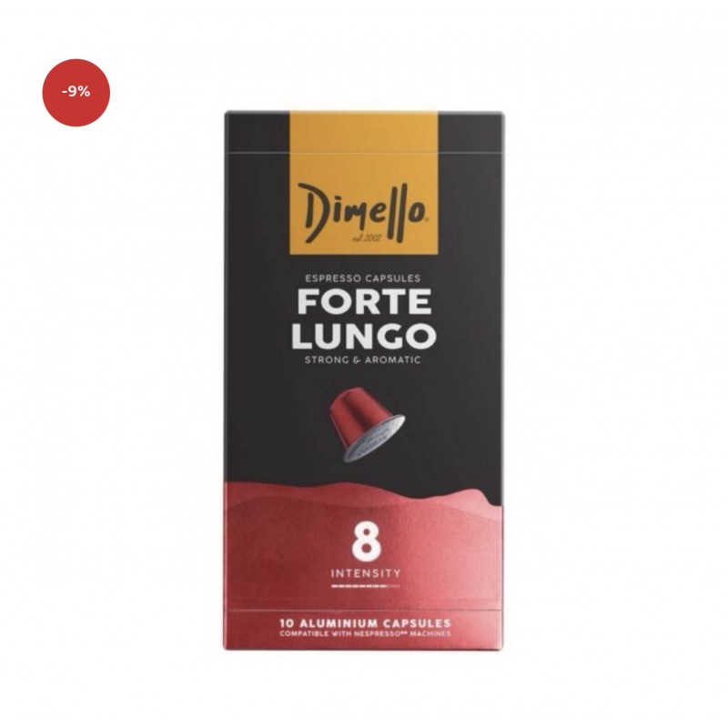 ⁦علبة كبسولات اسبريسو ( 10 كبسولات ) dimello forte lungo⁩ - الصورة ⁦1⁩