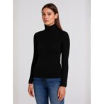 بلوزة جولف شتوية قبة عالية للنساء لون أسود One Size