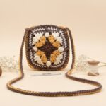 ⁦شنطة مربعة لون كموني - نكشة فن⁩ - الصورة ⁦2⁩