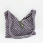 ⁦شنطة كروشية لف لون سكني - نكشة فن⁩ - الصورة ⁦2⁩