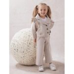 طقم بناتي قطعتين لون بيج