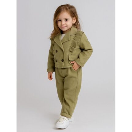 طقم بناتي قطعتين لون أخضر