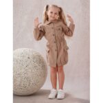 ⁦فستان بناتي لون عسلي⁩ - الصورة ⁦2⁩