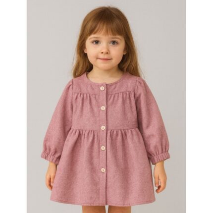 فستان بناتي لون زهري