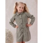 فستان بناتي لون أخضر