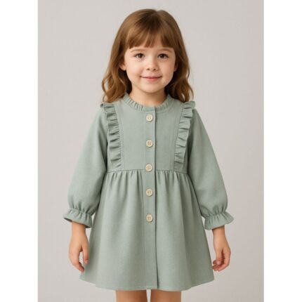 فستان بناتي لون أخضر
