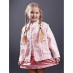 جاكيت بناتي بأكمام طويلة لون زهري