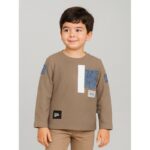 بلوزة ولادي بأكمام طويلة لون بيج