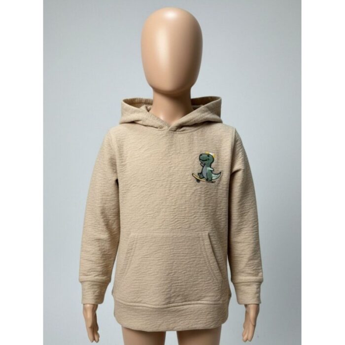 ⁦هودي ولادي بأكمام طويلة لون بيج⁩ - الصورة ⁦2⁩