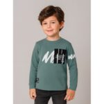 بلوزة ولادي بأكمام طويلة لون تركواز