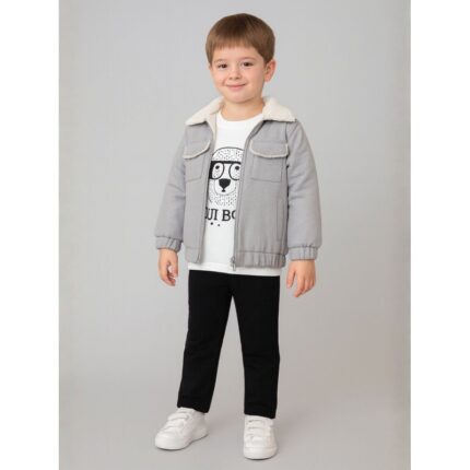 طقم ولادي جاكيت وبنطلون لون سكني