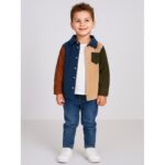 جاكيت ولادي بأزرار وأكمام طويلة بألوان متعددة