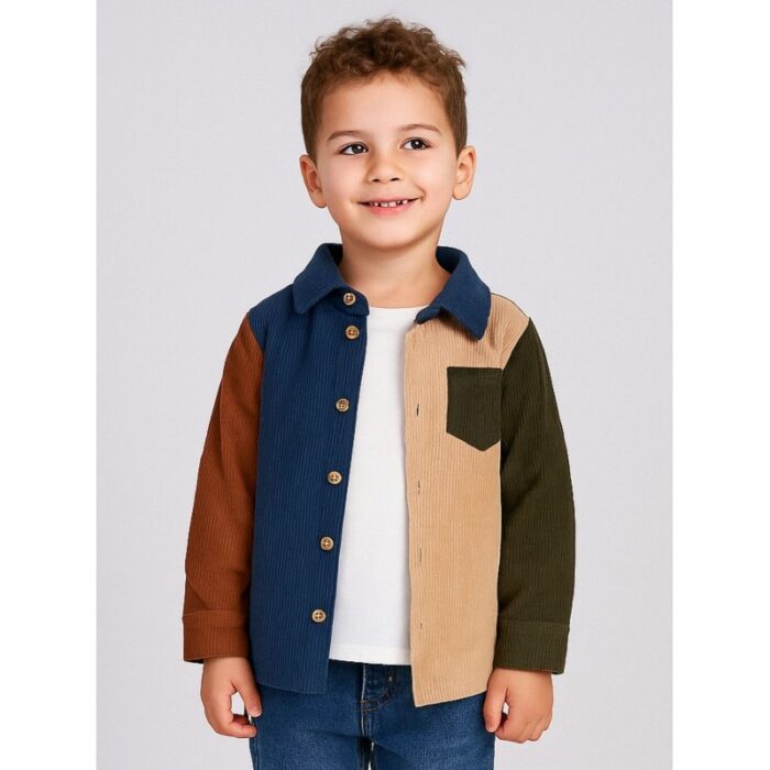 ⁦جاكيت ولادي بأزرار وأكمام طويلة بألوان متعددة⁩ - الصورة ⁦2⁩